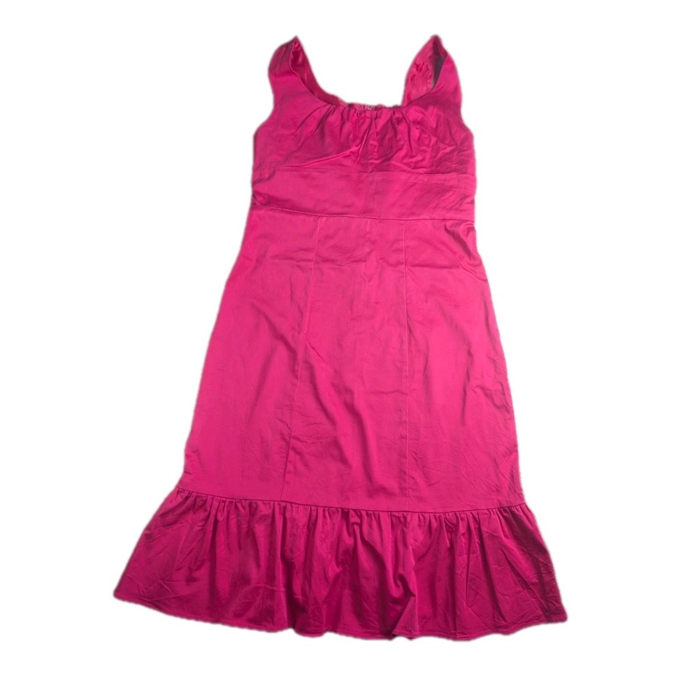 A.P.N.Y. Women's Pink Sleeveless Ruffle Hem Dress Size 6 Knee Length Stretch